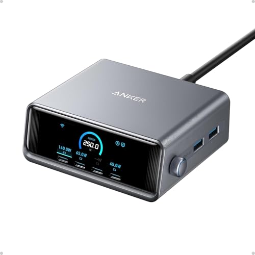 Anker Prime Charging Station, 250W 6-Port GaN USB C Charger