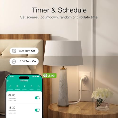 GHome Smart WiFi Plug with Alexa, Google Home & Timer