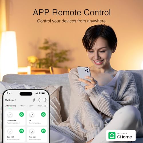 GHome Smart WiFi Plug with Alexa, Google Home & Timer