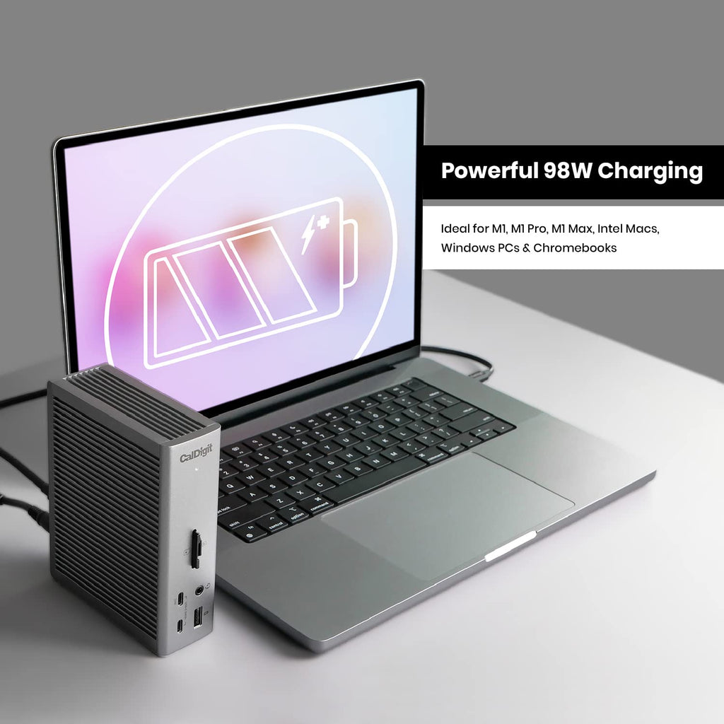 CalDigit TS4 18 Port Thunderbolt 4 Dock, 98W Charging, 3X TBT4 (40Gb/s), 3X USB-C + 5X USB-A (10Gb/s), 2.5GbE LAN, 8K@30Hz or 2X 6K@60Hz Displays, Mac/Windows/Chrome, Space Gray, 0.8m Certified Cable