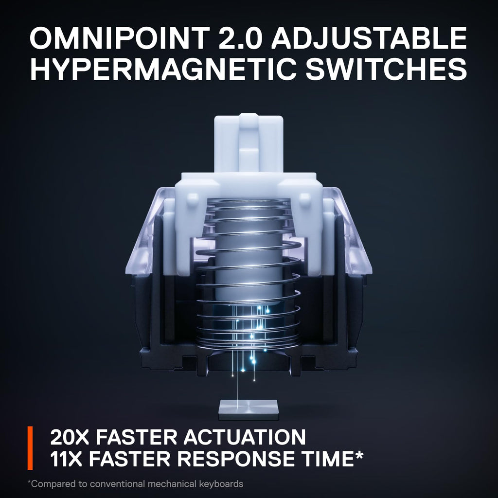 SteelSeries Apex Pro TKL Gen 3 OmniPoint 3.0 HyperMagnetic Switches — Adjustable Actuation — Rapid Trigger — Game-Ready Presets — Protection Mode — Rapid Tap/SOCD — OLED — RGB — PBT Keycaps — USB-C