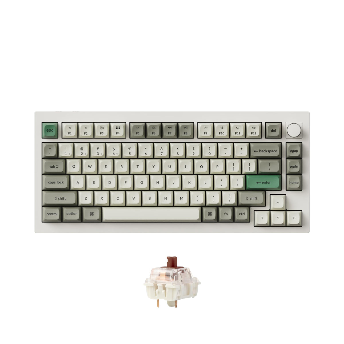 Keychron Q1 Max Swappable RGB Backlight Knob Version - White