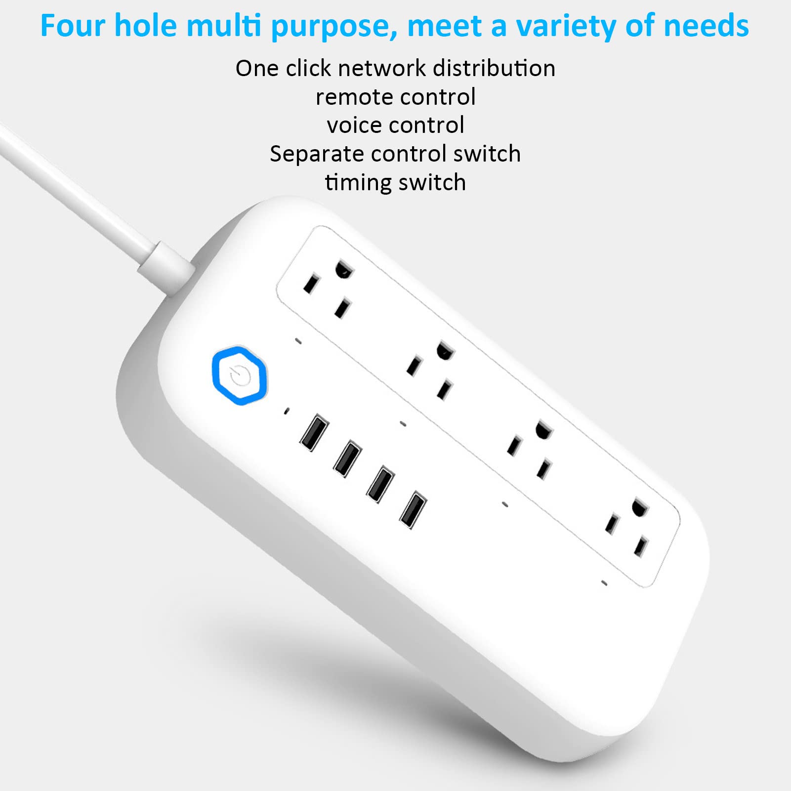 Smart Power Strip with 4 USB Ports & Surge Protection