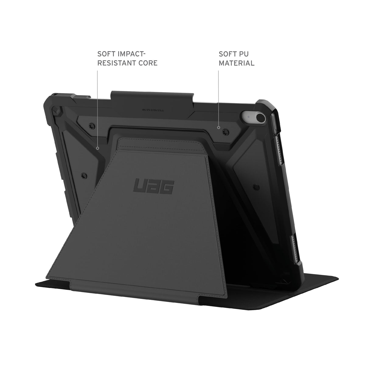 URBAN ARMOR GEAR UAG Designed for iPad Air 13" Case M4/M3 2024-2026 Rugged Multi-Angle Viewing Folio Protective Cover with Pencil Holder & Adjustable Stand