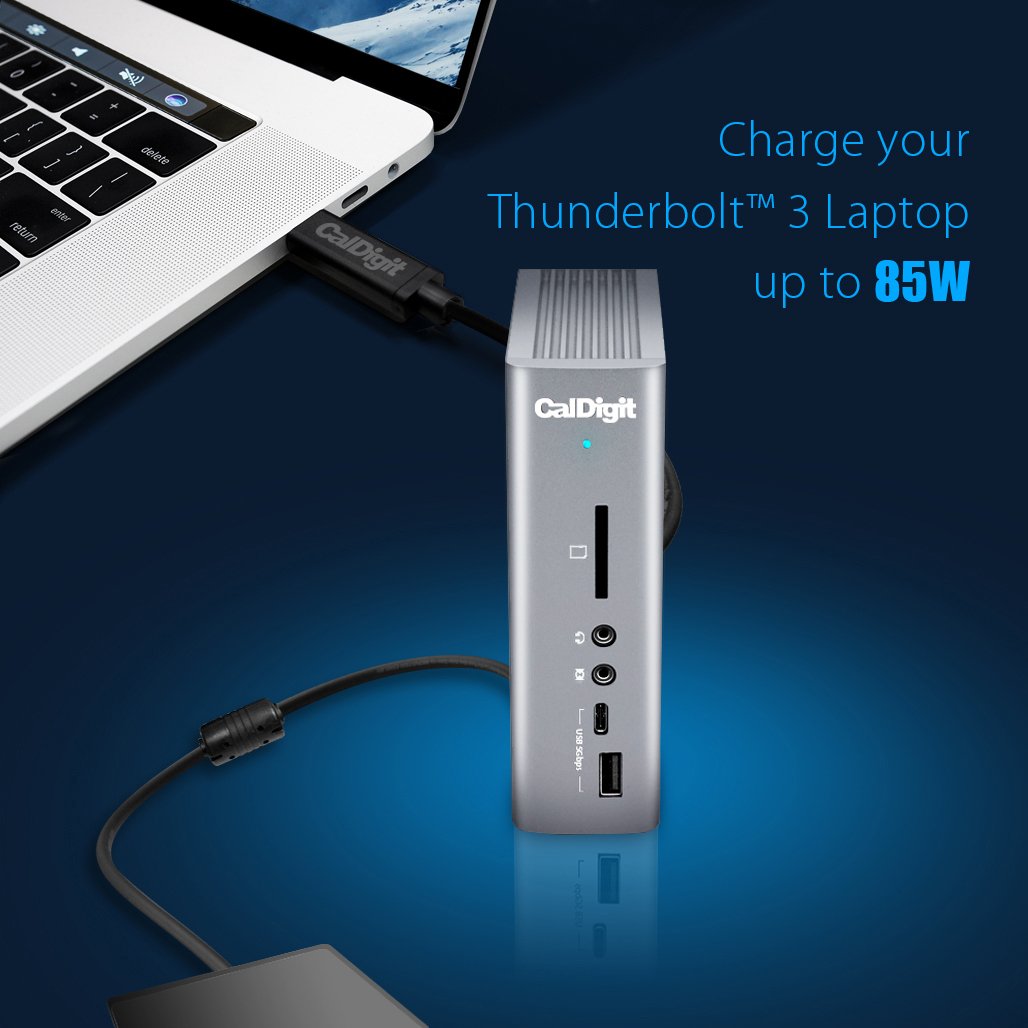 CalDigit TS3 Plus Thunderbolt 3 Dock - 87W Charging, 7X USB 3.1, USB-C Gen 2, DisplayPort, UHS-II SD Card Slot, LAN, Optical Out, for 2016+ MacBook Pro & PC