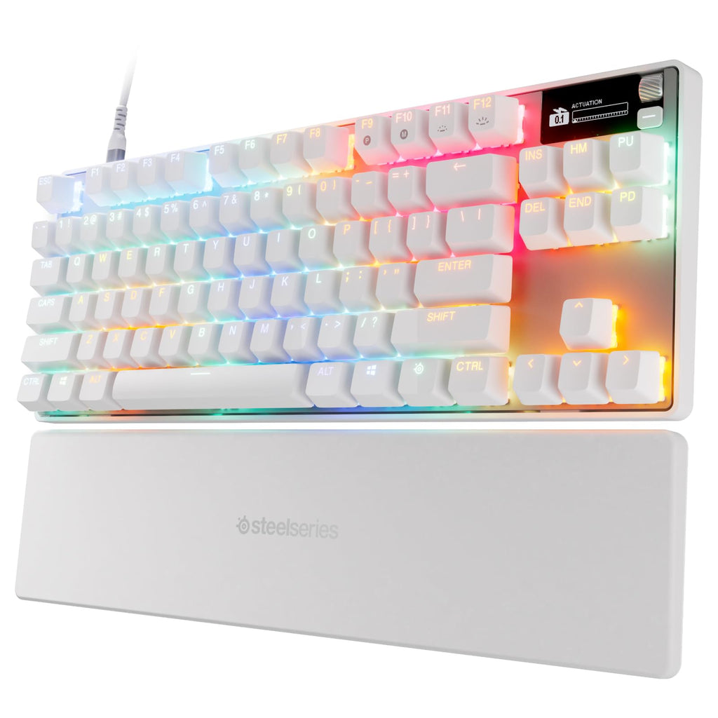 SteelSeries Apex Pro TKL Gen 3 OmniPoint 3.0 HyperMagnetic Switches — Adjustable Actuation — Rapid Trigger — Game-Ready Presets — Protection Mode — Rapid Tap/SOCD — OLED — RGB — PBT Keycaps — USB-C