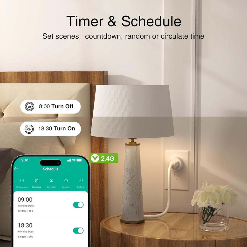 GHome Smart WiFi Plug with Alexa, Google Home & Timer