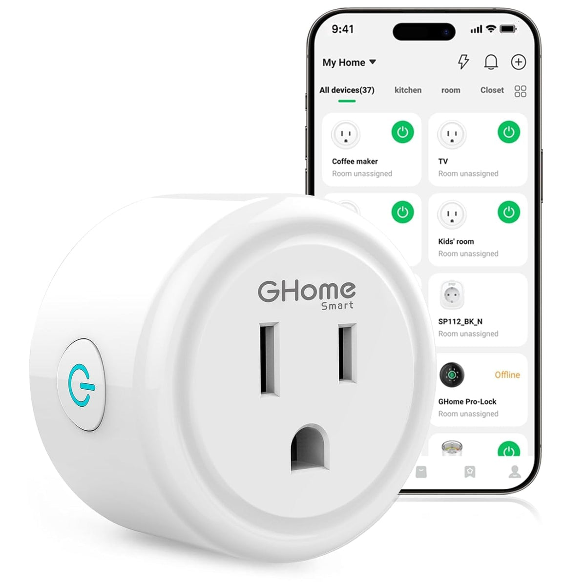 GHome Smart WiFi Plug with Alexa, Google Home & Timer