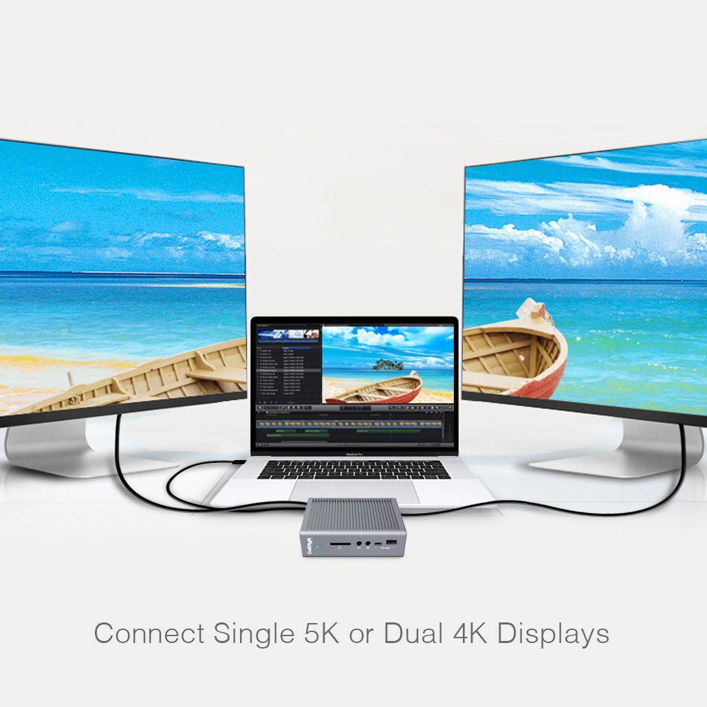 CalDigit TS3 Plus Thunderbolt 3 Dock - 87W Charging, 7X USB 3.1, USB-C Gen 2, DisplayPort, UHS-II SD Card Slot, LAN, Optical Out, for 2016+ MacBook Pro & PC