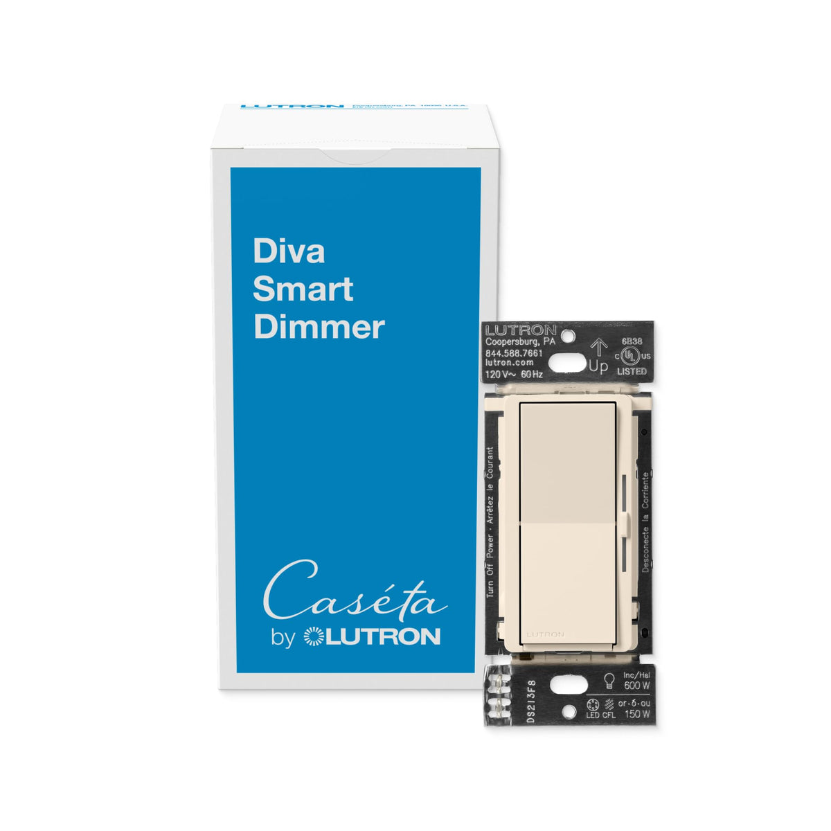 Lutron Caseta Smart Lighting Diva Smart Dimmer Switch for LED Bulbs