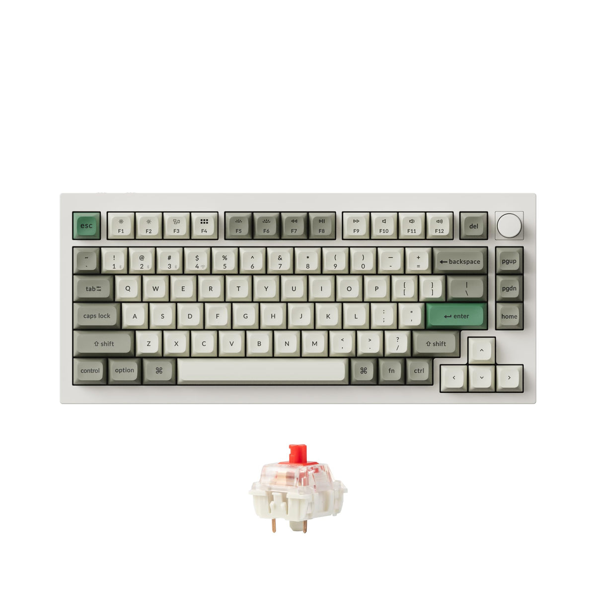 Keychron Q1 Max Swappable RGB Backlight Knob Version - White