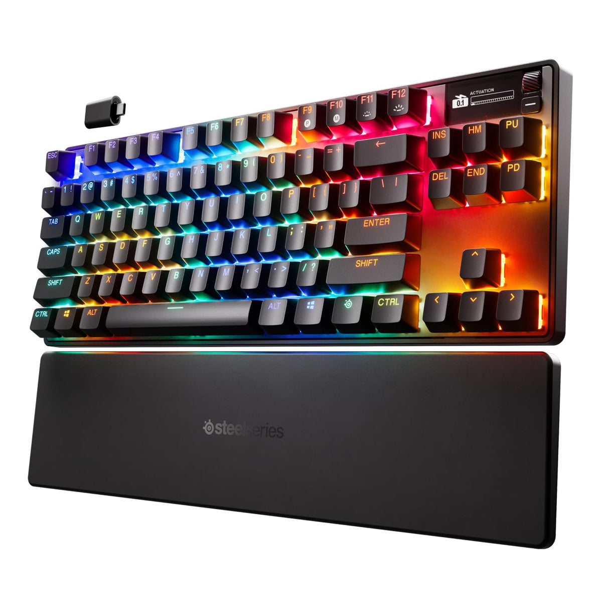SteelSeries Apex Pro TKL Gen 3 OmniPoint 3.0 HyperMagnetic Switches — Adjustable Actuation — Rapid Trigger — Game-Ready Presets — Protection Mode — Rapid Tap/SOCD — OLED — RGB — PBT Keycaps — USB-C