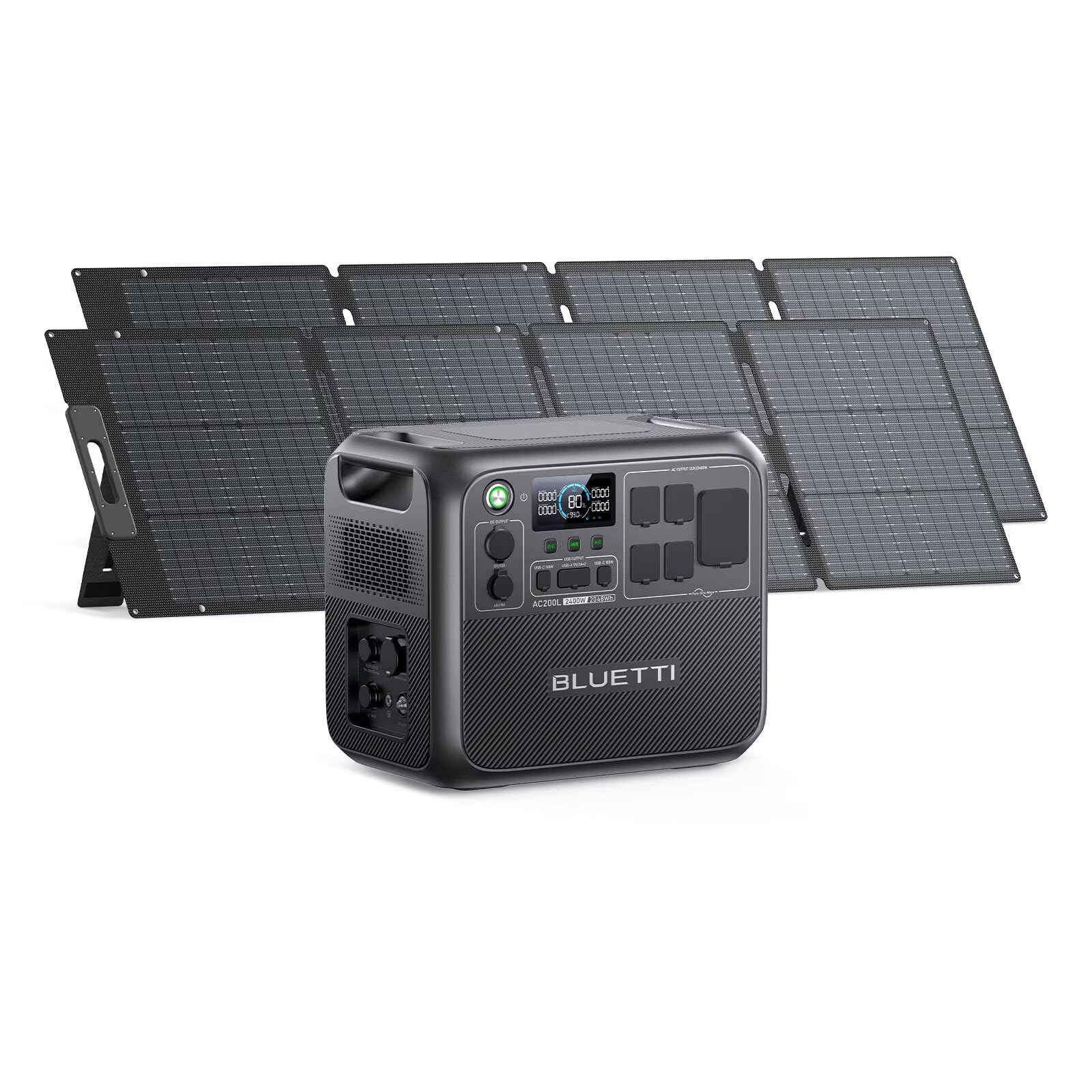 BLUETTI Portable Power Station AC200L, 2048Wh LiFePO4 Battery Backup, Expandable to 8192Wh w/ 5 2400W AC Outlets (3600W Power Lifting), 30A AC Output, Solar Generator for Camping, Home Use, Emergency