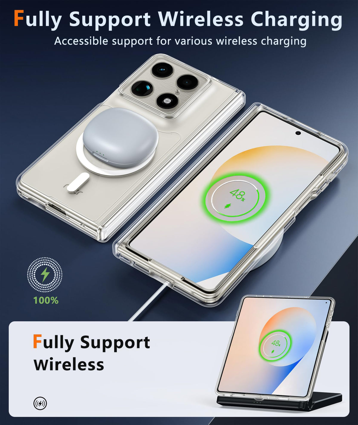 FNTCASE for iPhone Case Clear Magnetic Compatible with Magsafe