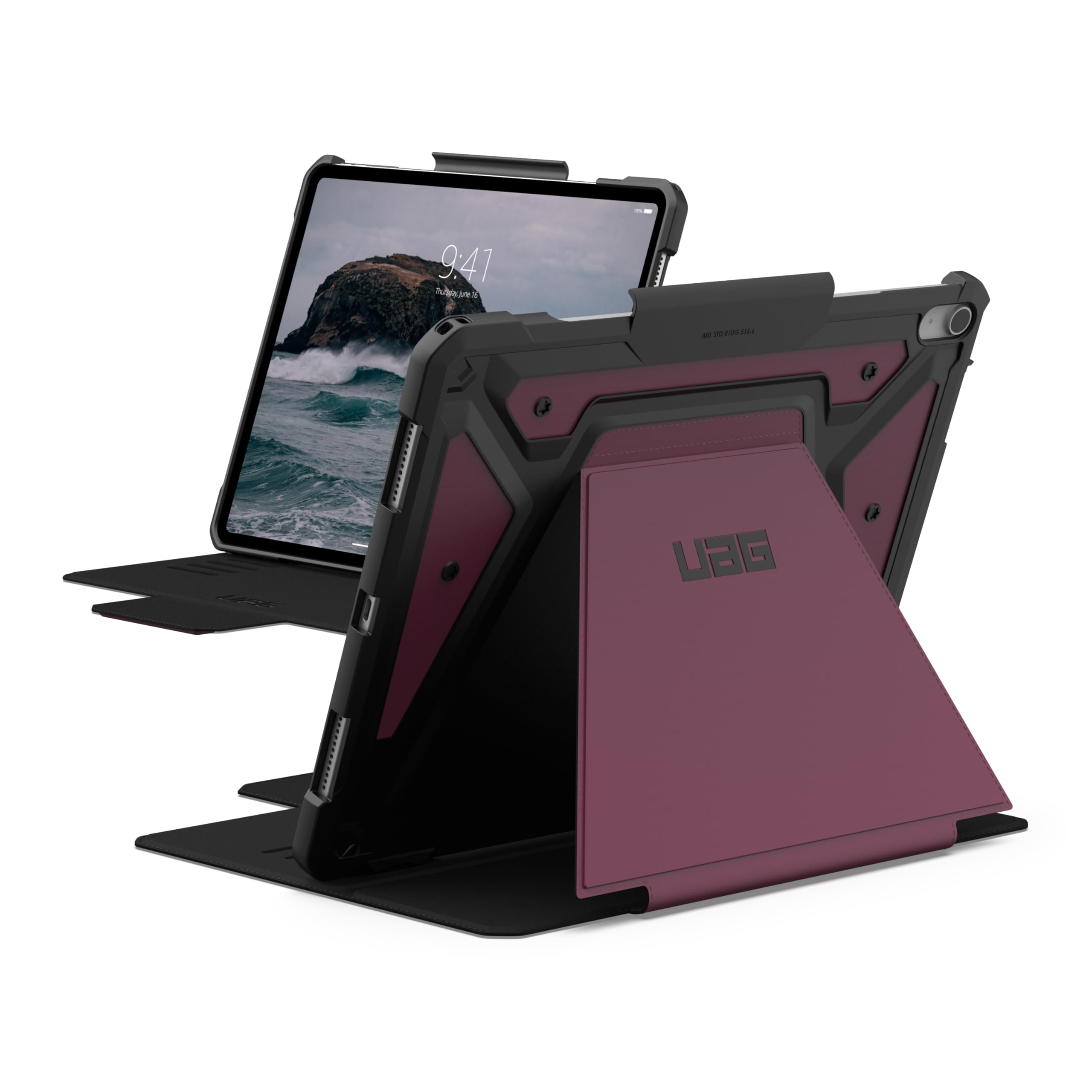 URBAN ARMOR GEAR UAG Designed for iPad Air 13" Case M4/M3 2024-2026 Rugged Multi-Angle Viewing Folio Protective Cover with Pencil Holder & Adjustable Stand