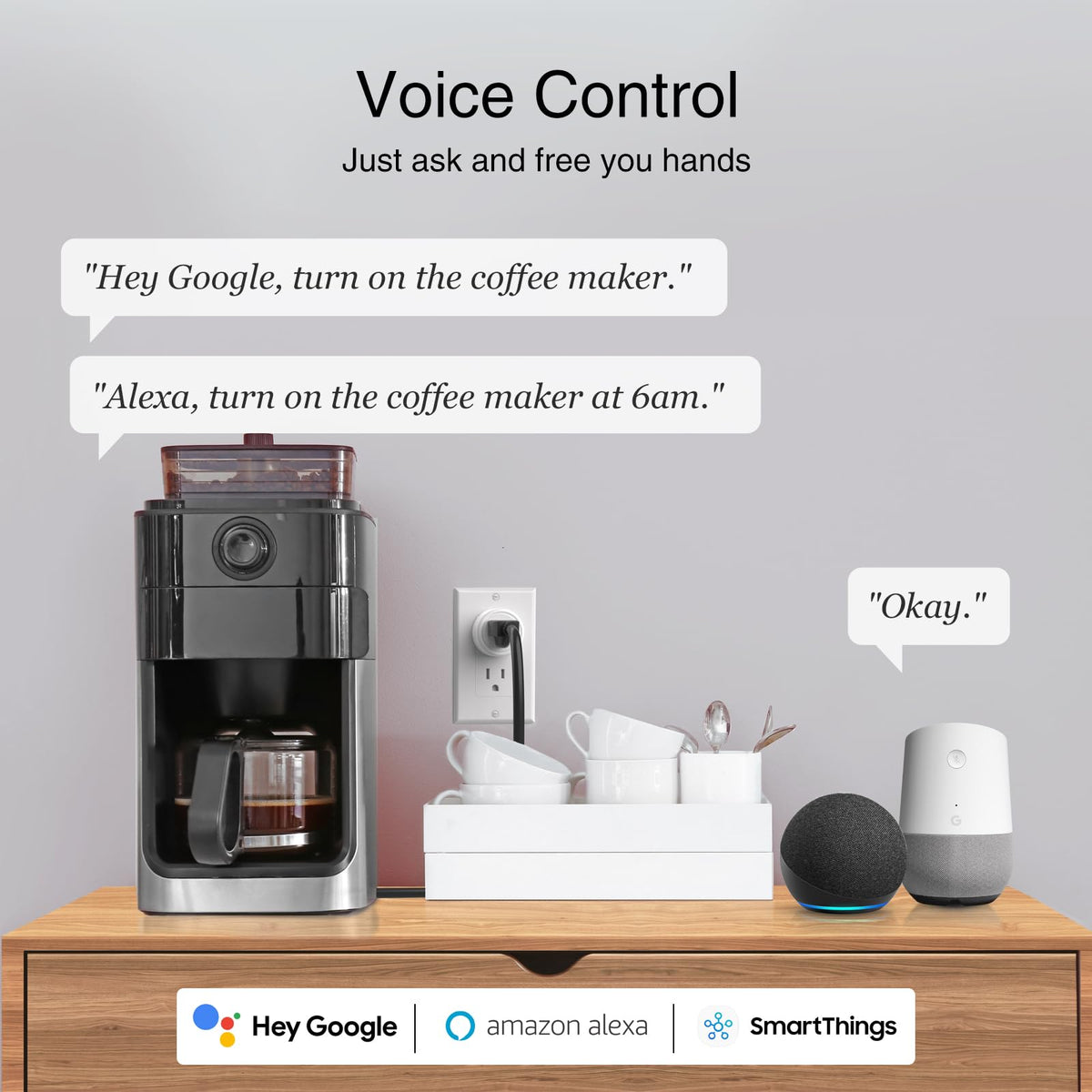 GHome Smart WiFi Plug with Alexa, Google Home & Timer