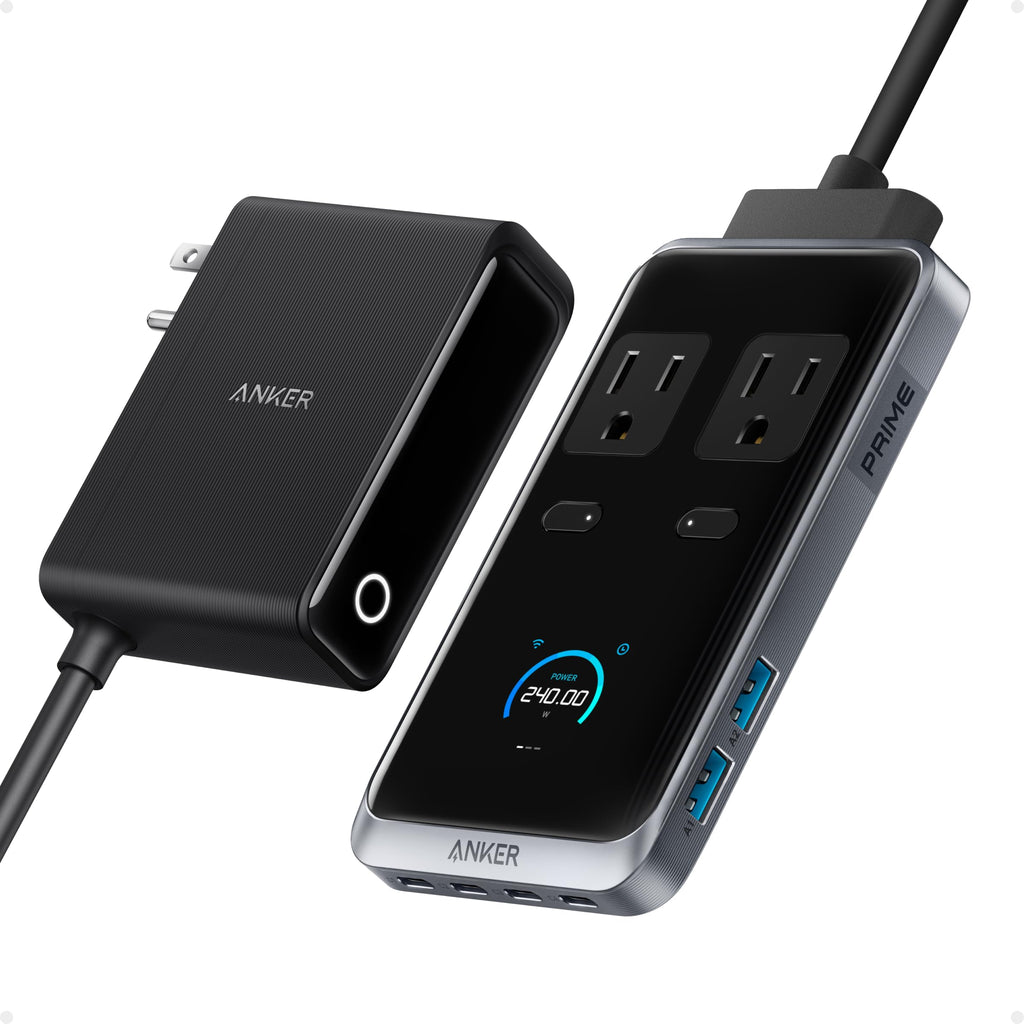 Anker Prime Charging Station, 240W 8-in-1 Power Strip, 2 AC, 4 USB C