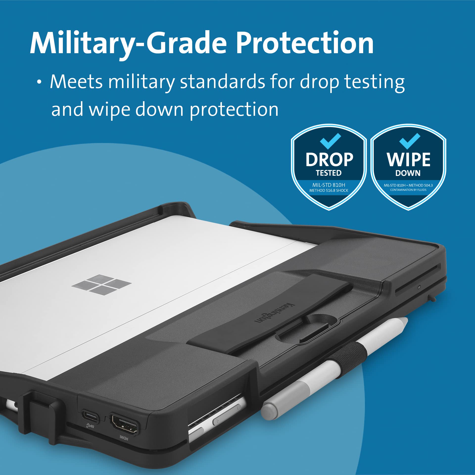 Kensington Blackbelt Rugged Case for Surface Pro 11/10/9, with Integrated Smart Card Reader (CAC) & HDMI (K62539WW)