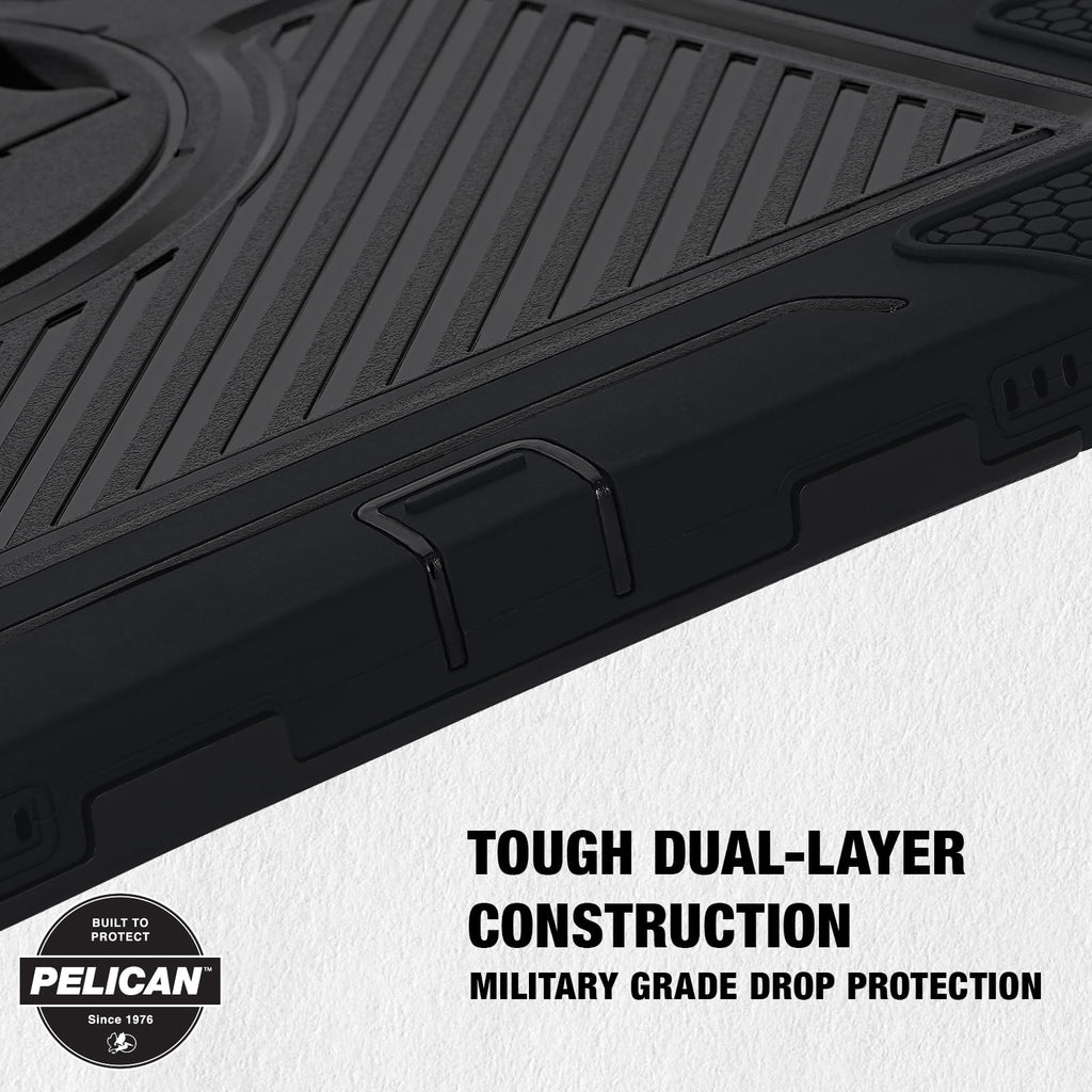 Pelican Voyager iPad Pro Case - Ultra Rugged iPad Pro Case with Pencil Holder & 360° Stand - Military-Grade Drop Protection - Adjustable Hand Strap & Two Lanyard Attach Points - Black