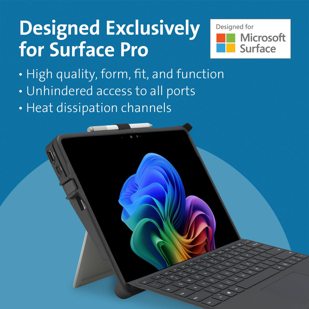 Kensington Blackbelt Rugged Case for Surface Pro 11/10/9, with Integrated Smart Card Reader (CAC) & HDMI (K62539WW)