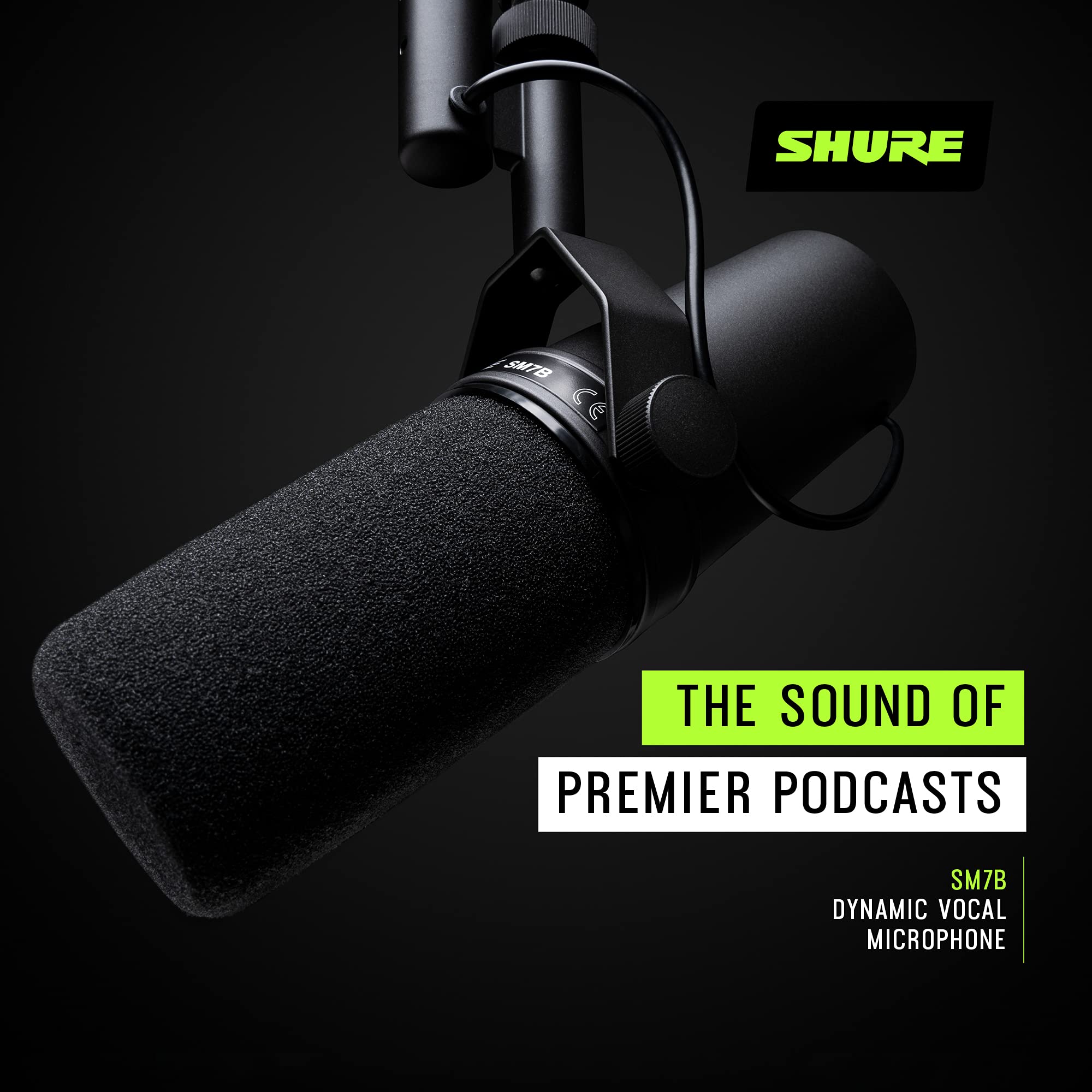 Shure SM7B Dynamic XLR Microphone for Podcasting & Recording
