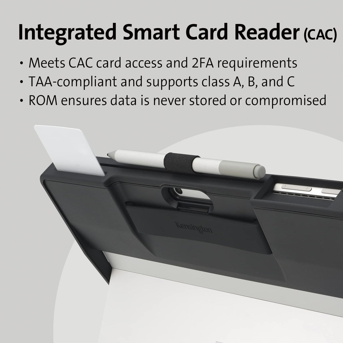 Kensington Blackbelt Rugged Case for Surface Pro 11/10/9, with Integrated Smart Card Reader (CAC) & HDMI (K62539WW)