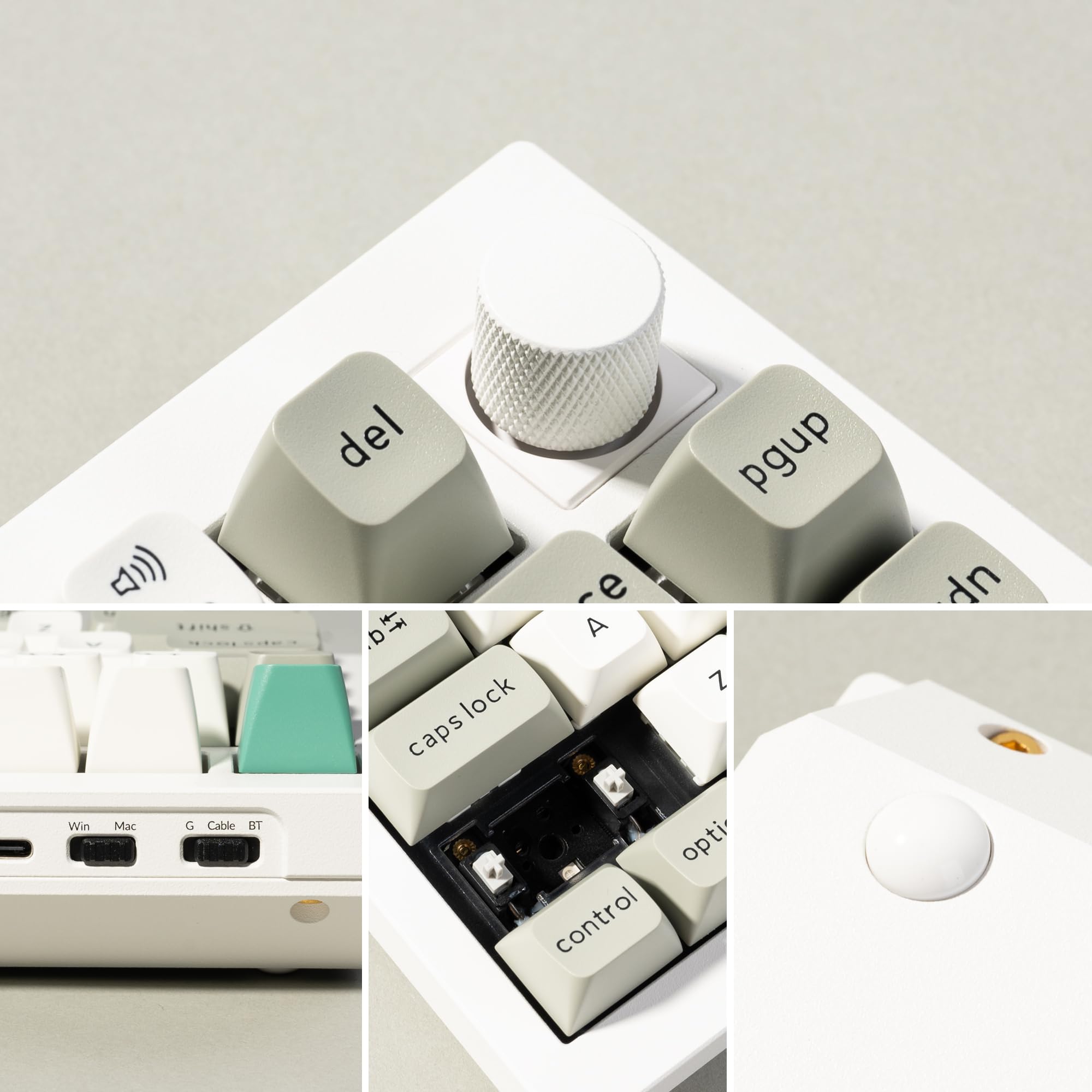 Keychron Q1 Max Swappable RGB Backlight Knob Version - White