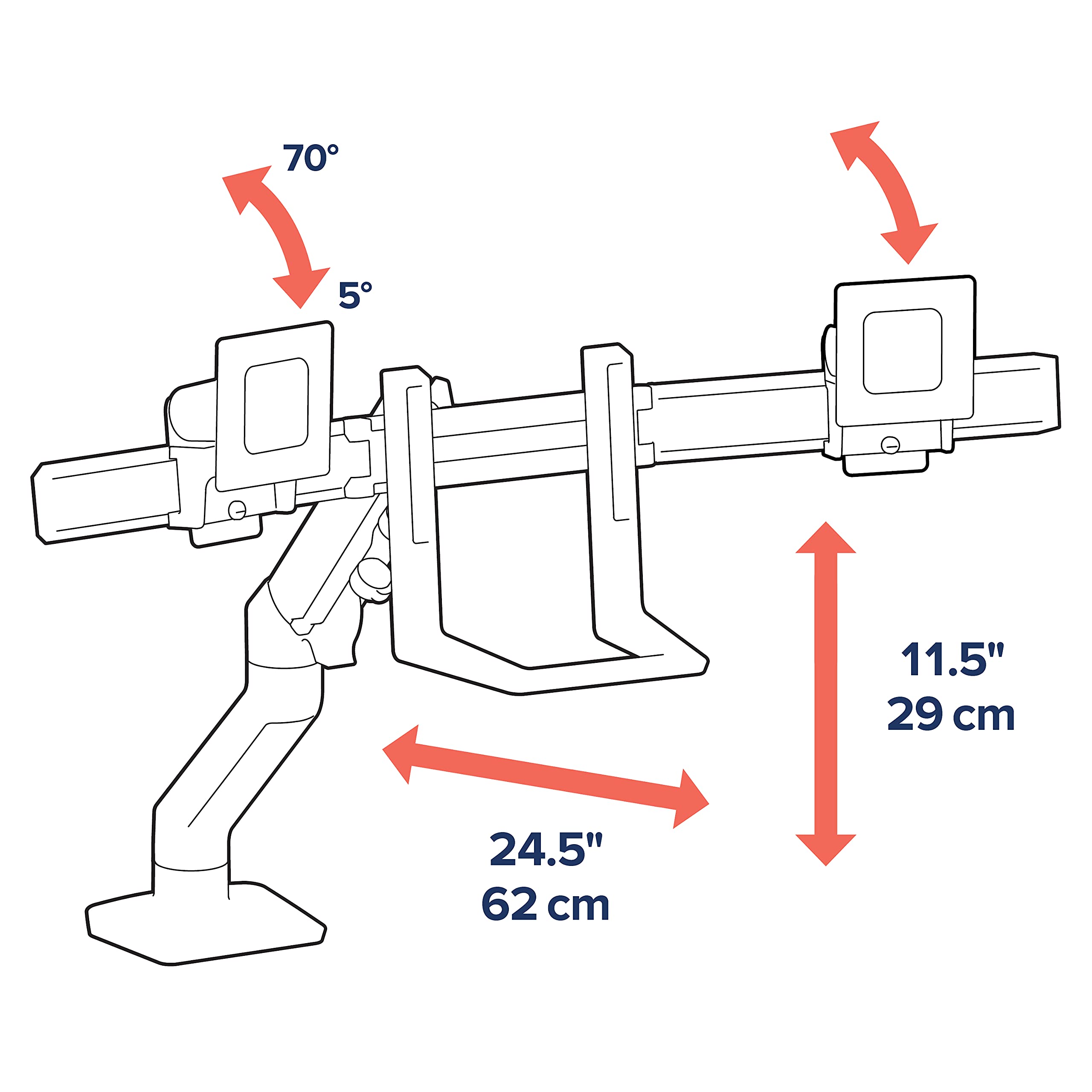 Ergotron – HX Dual Monitor Arm, VESA Desk Mount