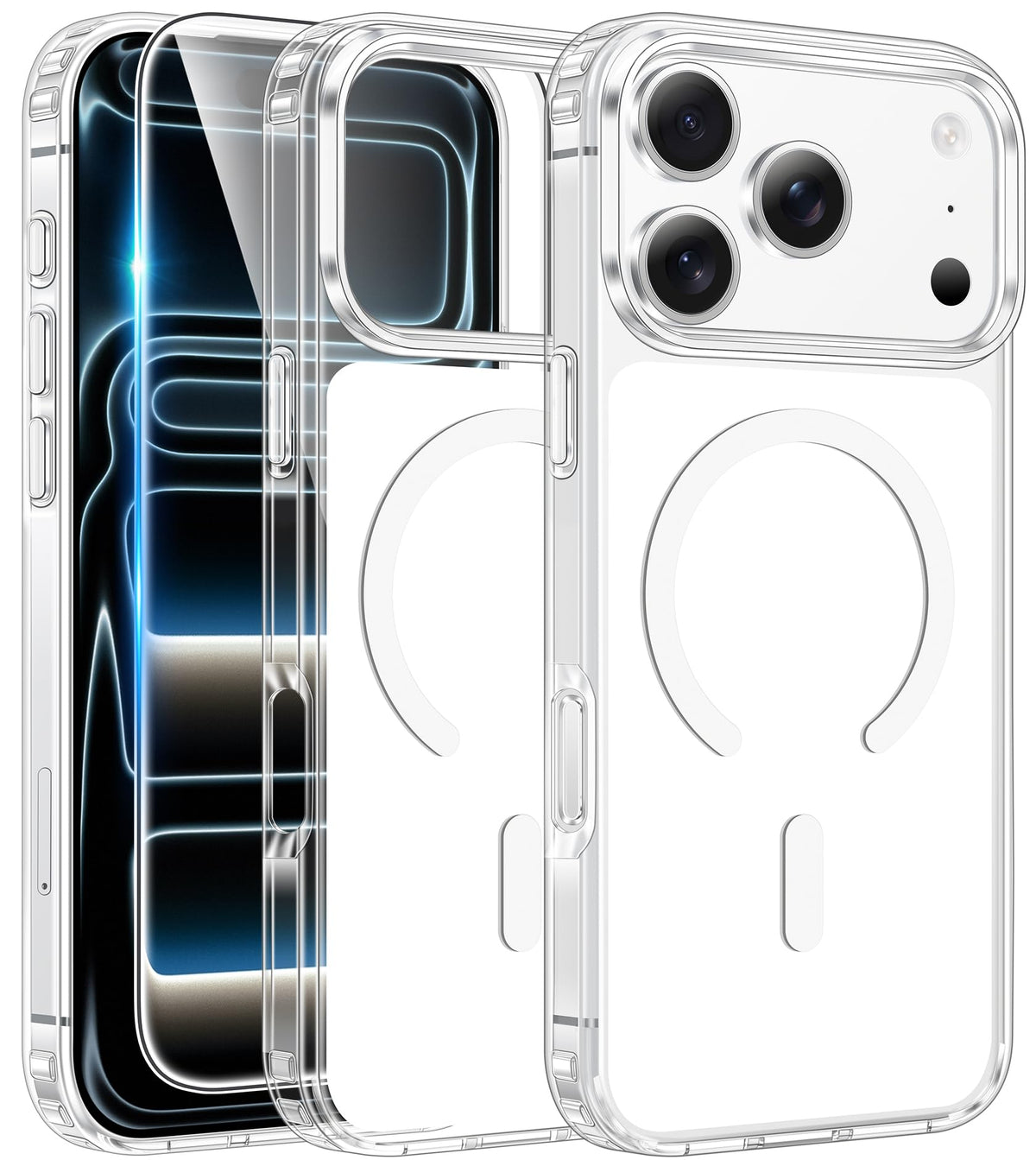 FNTCASE for iPhone Case Clear Magnetic Compatible with Magsafe