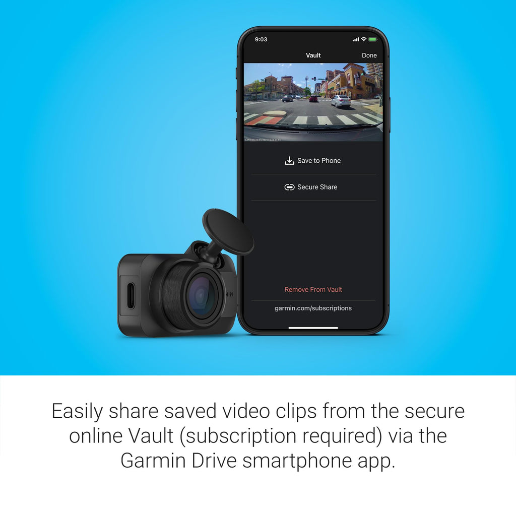 Garmin Compact Dash Camera for Everyday Driving