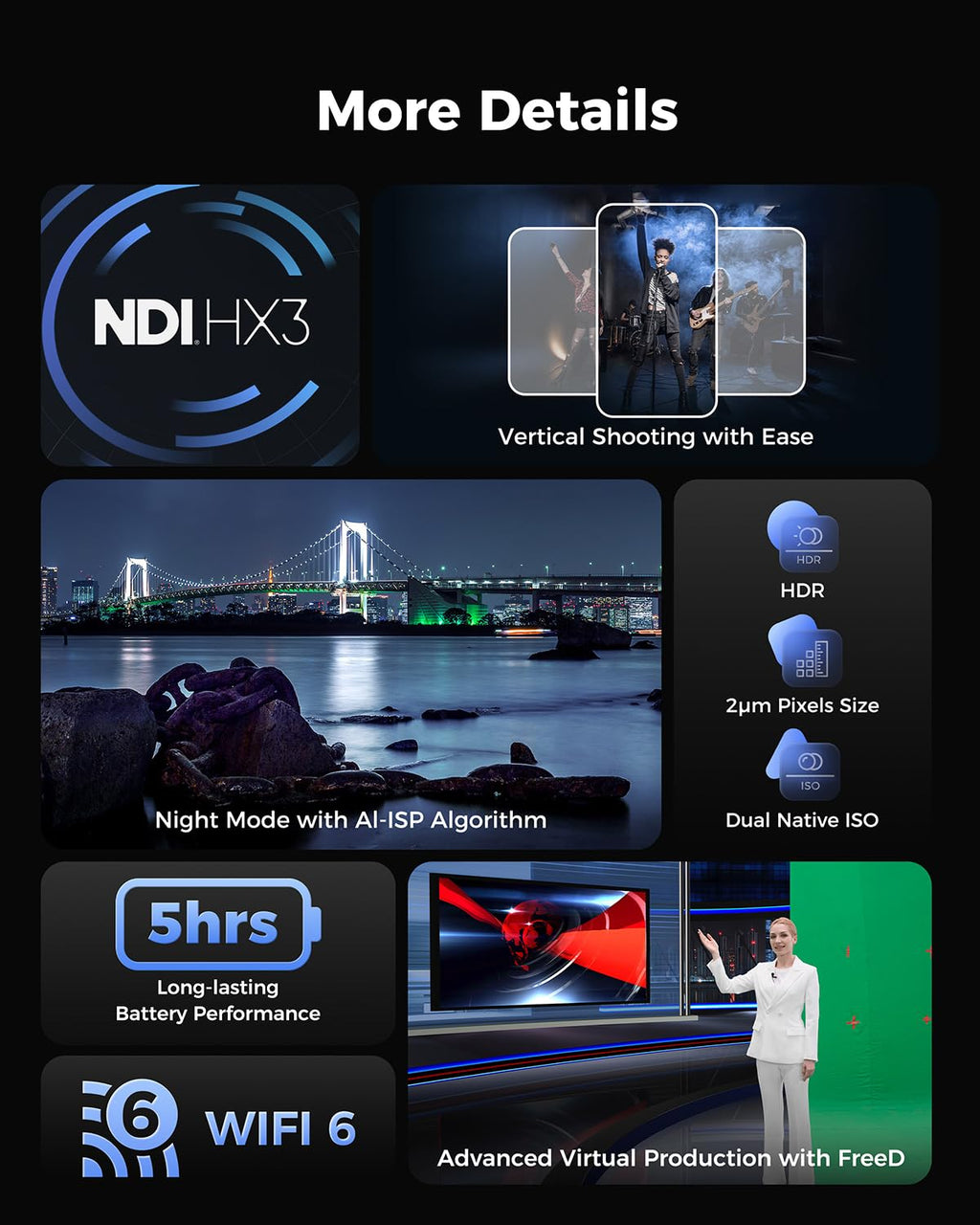 OBSBOT Tail 2 4K60 PTZR NDI Camera with AI Tracking