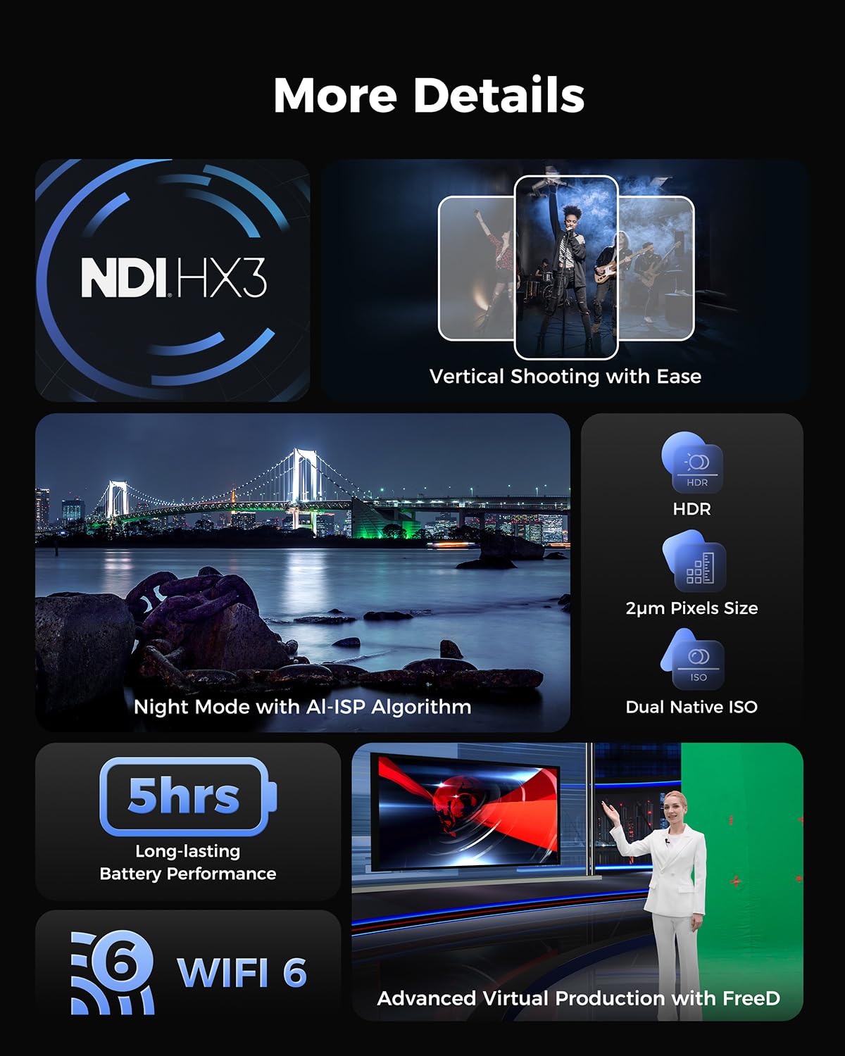 OBSBOT Tail 2 4K60 PTZR NDI Camera with AI Tracking