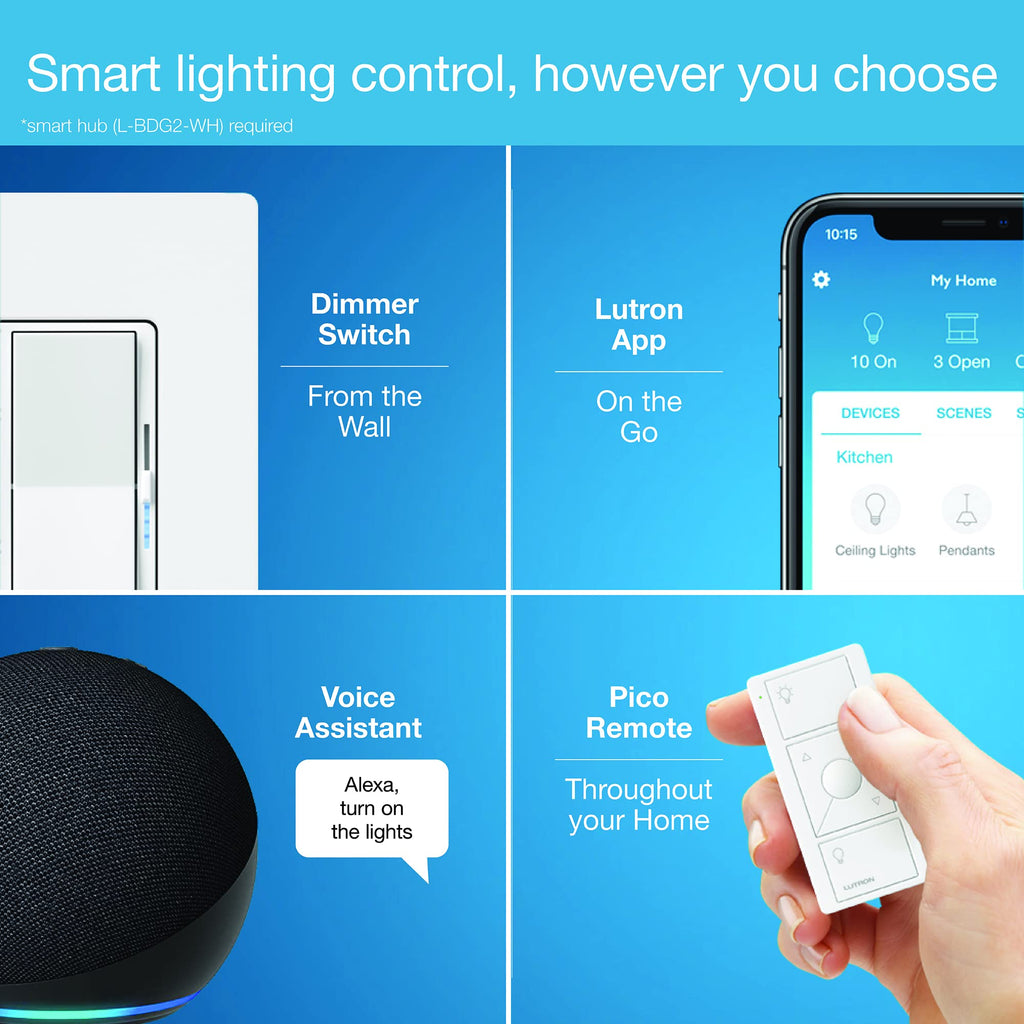 Lutron Caseta Diva Smart Dimmer Switch for LED Lighting