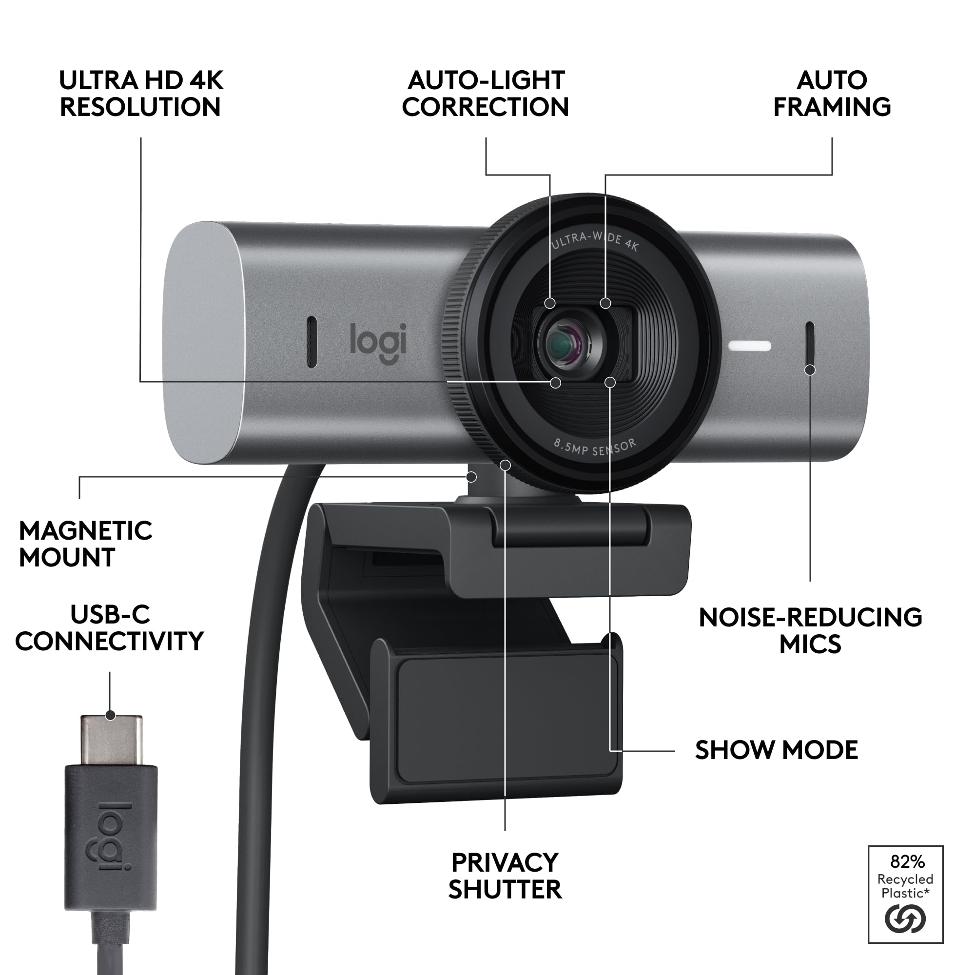 Logitech MX Brio 4K Webcam 4-Pack for Streaming & Meetings