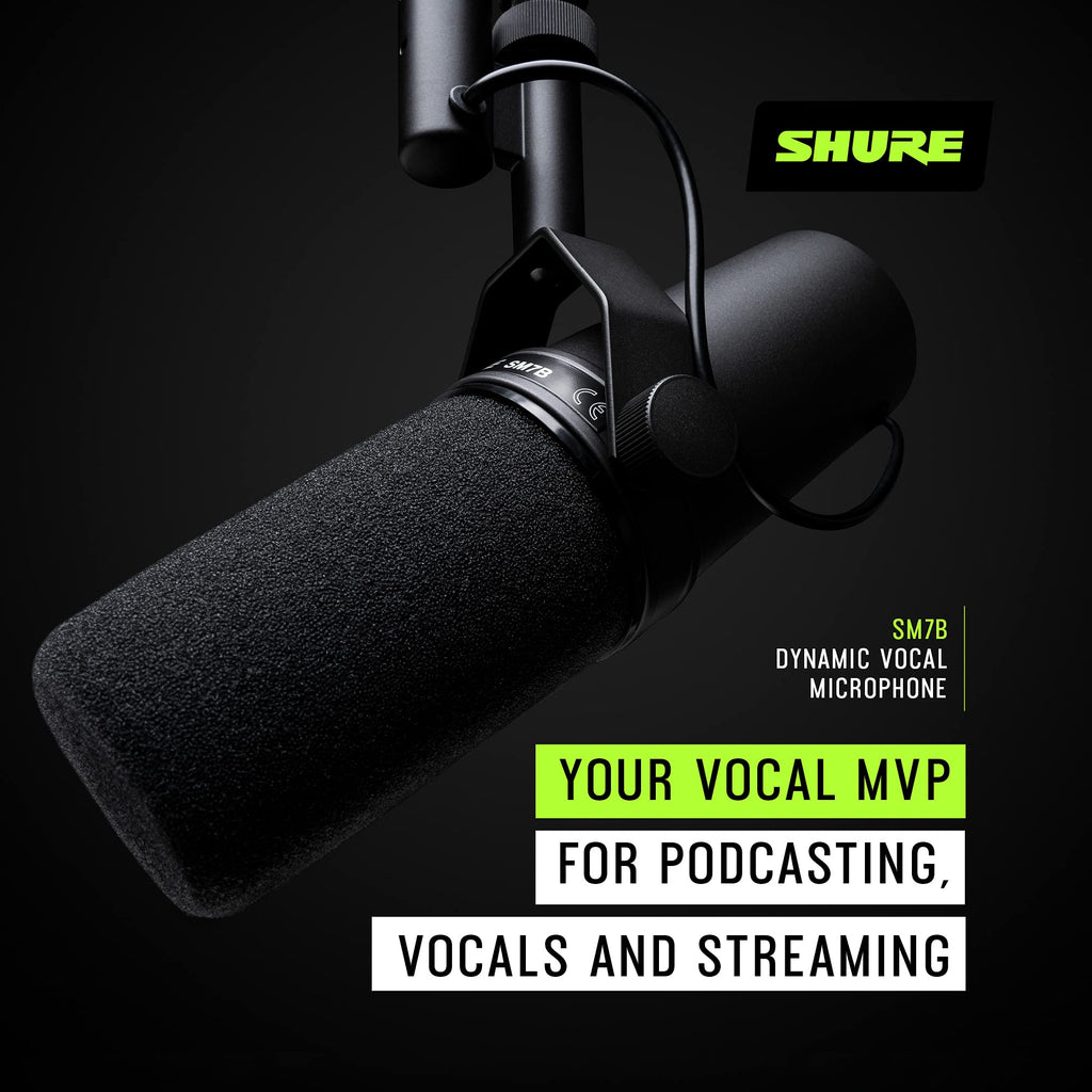 Shure SM7B Dynamic XLR Microphone for Podcasting & Recording