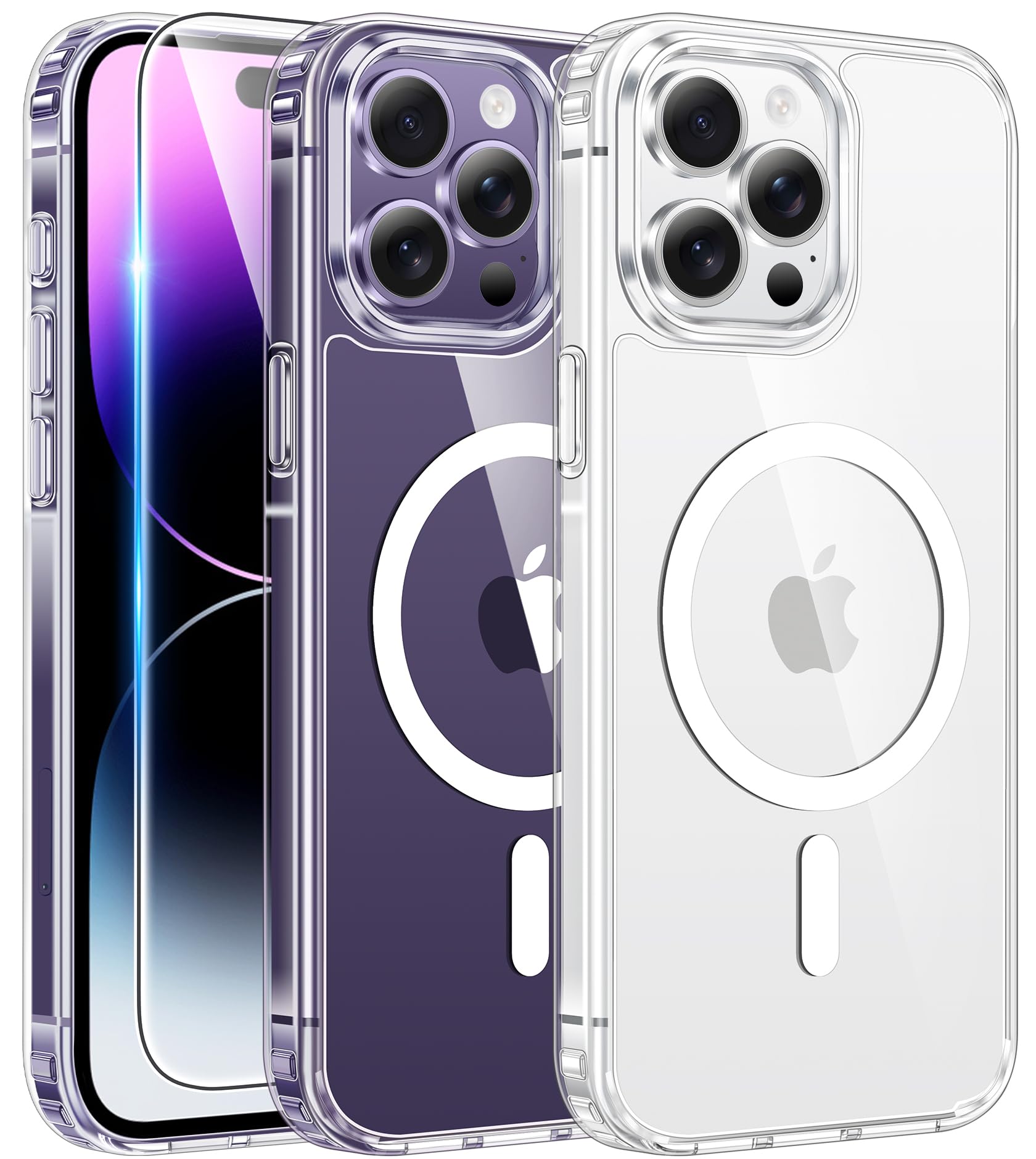FNTCASE for iPhone Case Clear Magnetic Compatible with Magsafe