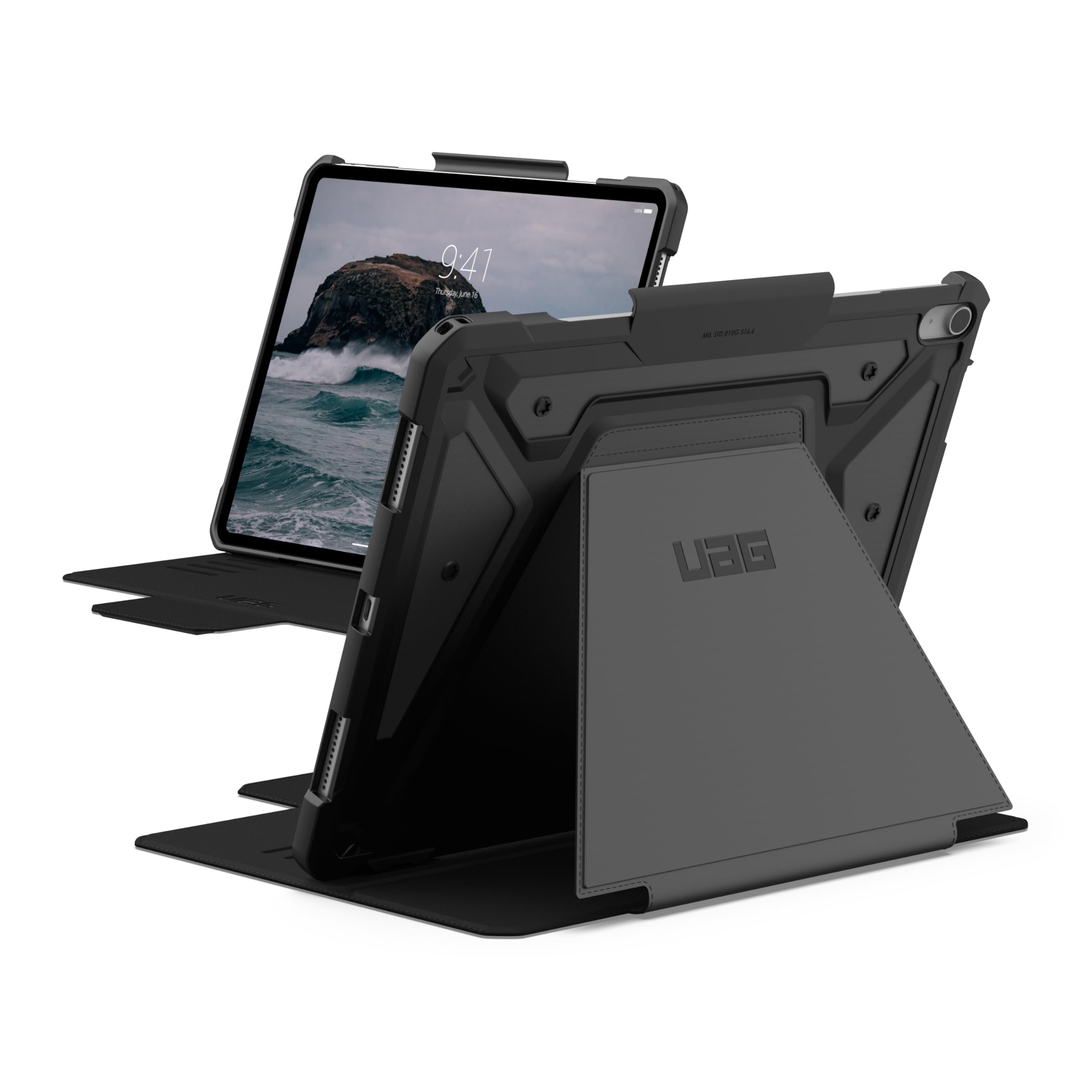 URBAN ARMOR GEAR UAG Designed for iPad Air 13" Case M4/M3 2024-2026 Rugged Multi-Angle Viewing Folio Protective Cover with Pencil Holder & Adjustable Stand