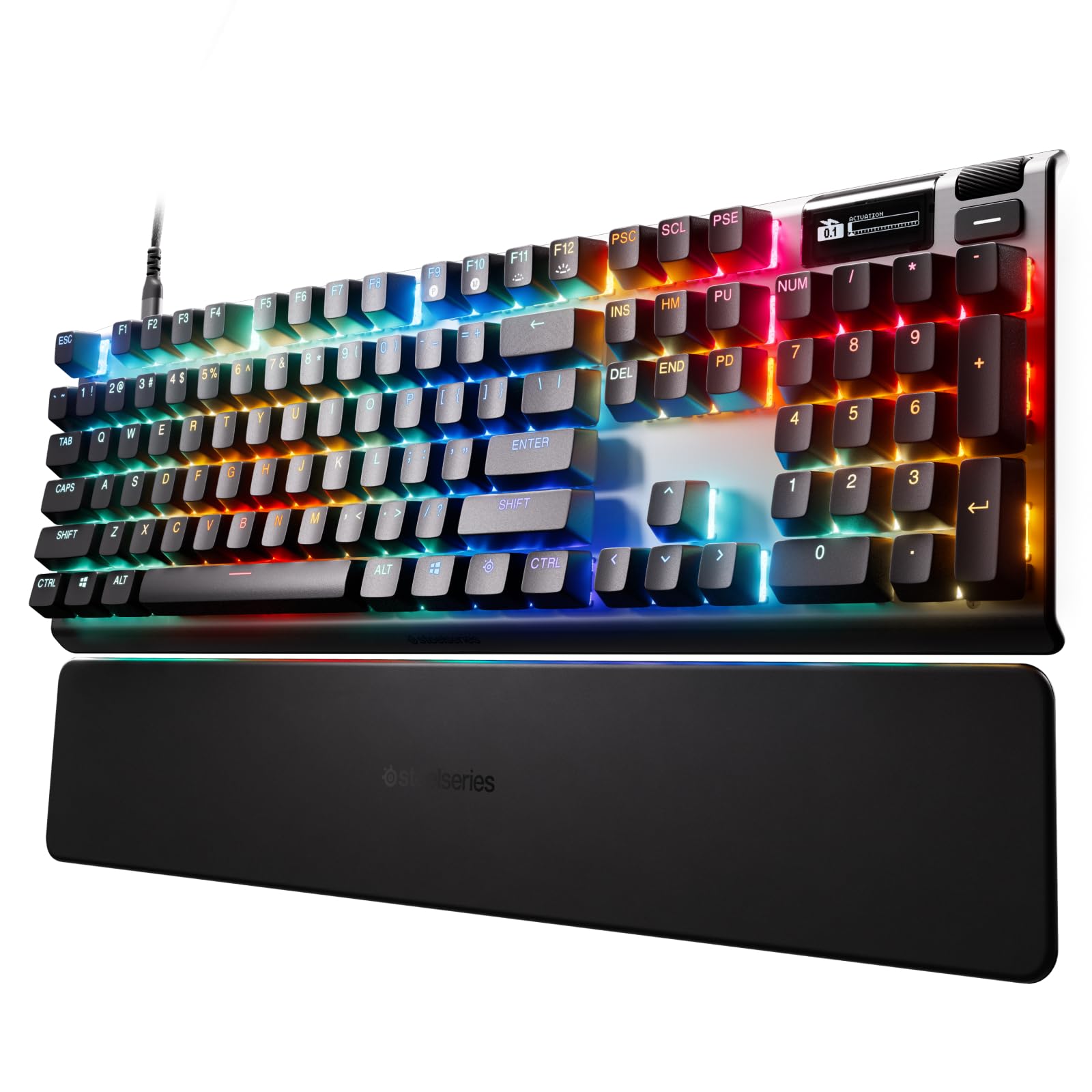 SteelSeries Apex Pro TKL Gen 3 OmniPoint 3.0 HyperMagnetic Switches — Adjustable Actuation — Rapid Trigger — Game-Ready Presets — Protection Mode — Rapid Tap/SOCD — OLED — RGB — PBT Keycaps — USB-C