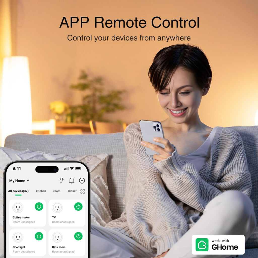 GHome Smart WiFi Plug with Alexa, Google Home & Timer