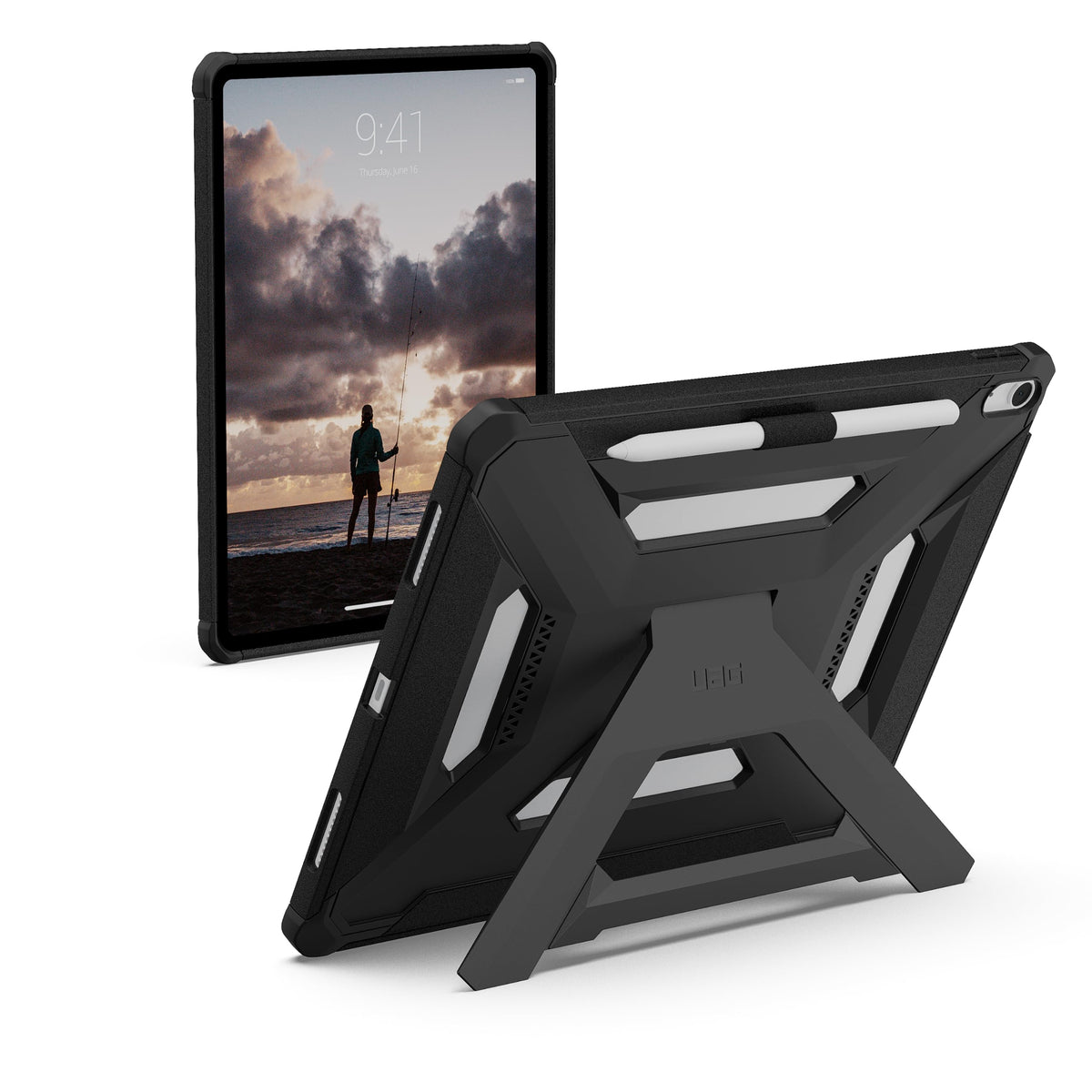 URBAN ARMOR GEAR UAG Designed for iPad Air 13" Case M4/M3 2024-2026 Rugged Multi-Angle Viewing Folio Protective Cover with Pencil Holder & Adjustable Stand