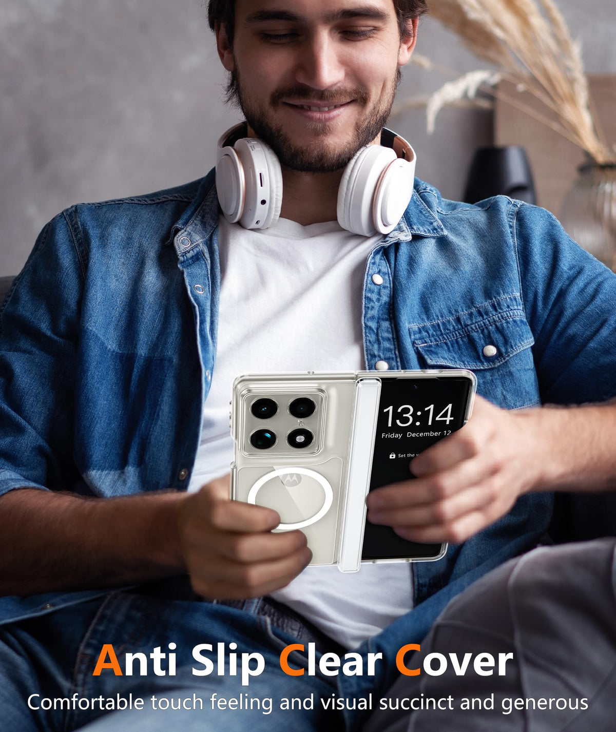FNTCASE for iPhone Case Clear Magnetic Compatible with Magsafe