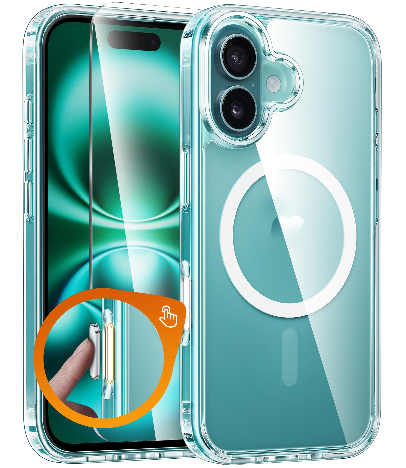 FNTCASE for iPhone Case Clear Magnetic Compatible with Magsafe