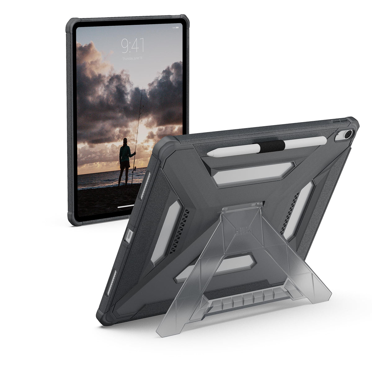 URBAN ARMOR GEAR UAG Designed for iPad Air 13" Case M4/M3 2024-2026 Rugged Multi-Angle Viewing Folio Protective Cover with Pencil Holder & Adjustable Stand